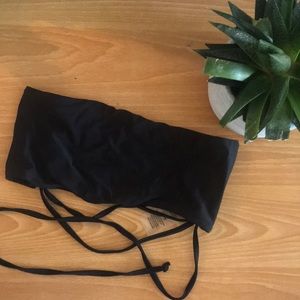 Lace up Bandeau bikini top